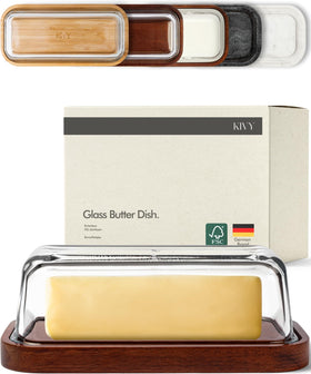 KIVY glass butter dish with lid keeps butter clean and fresh.
