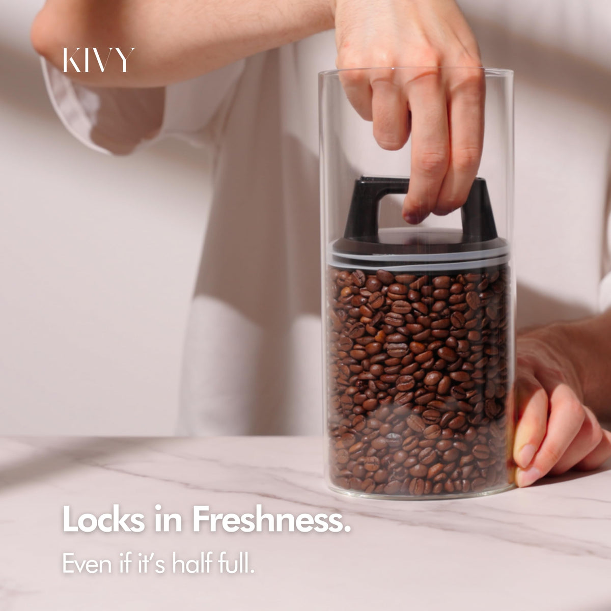 KIVY durable stainless steel coffee storage canister for daily use