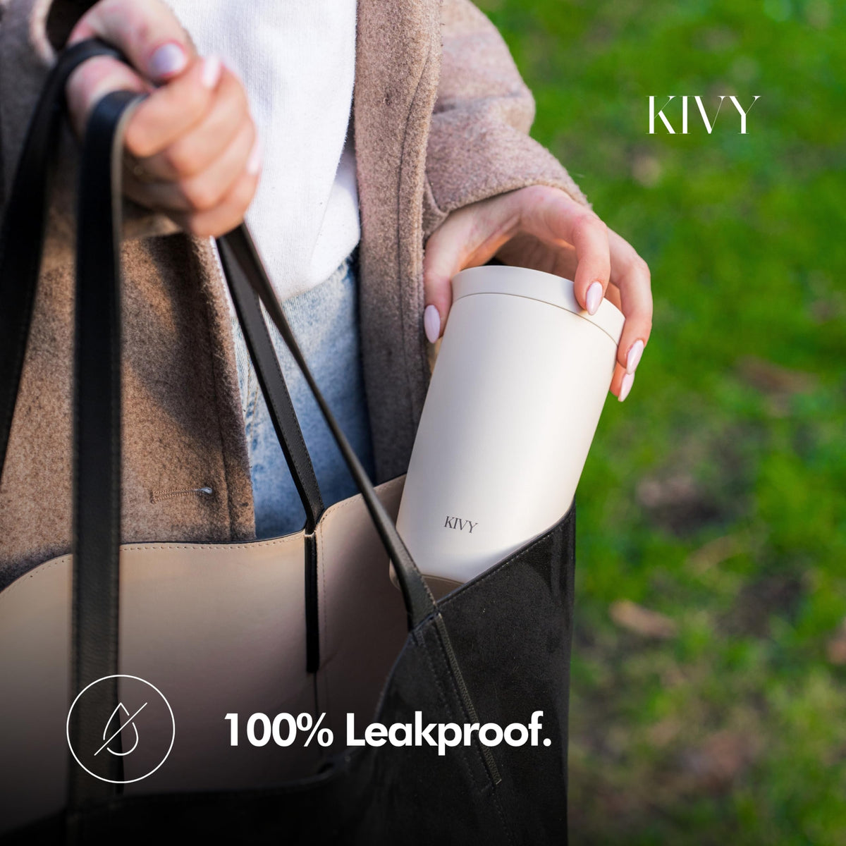 KIVY travel mug stainless steel construction highlights BPA-free safety