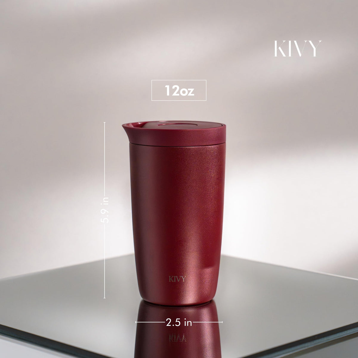KIVY travel mug double-wall highlights temperature retention for all-day beverages