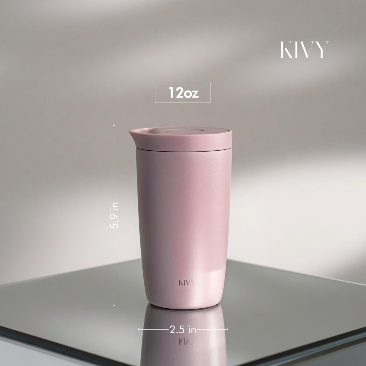 KIVY Travel Mug with leak-proof lid prevents spills in bags.