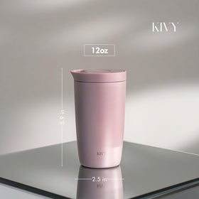 KIVY Travel Mug with leak-proof lid prevents spills in bags.
