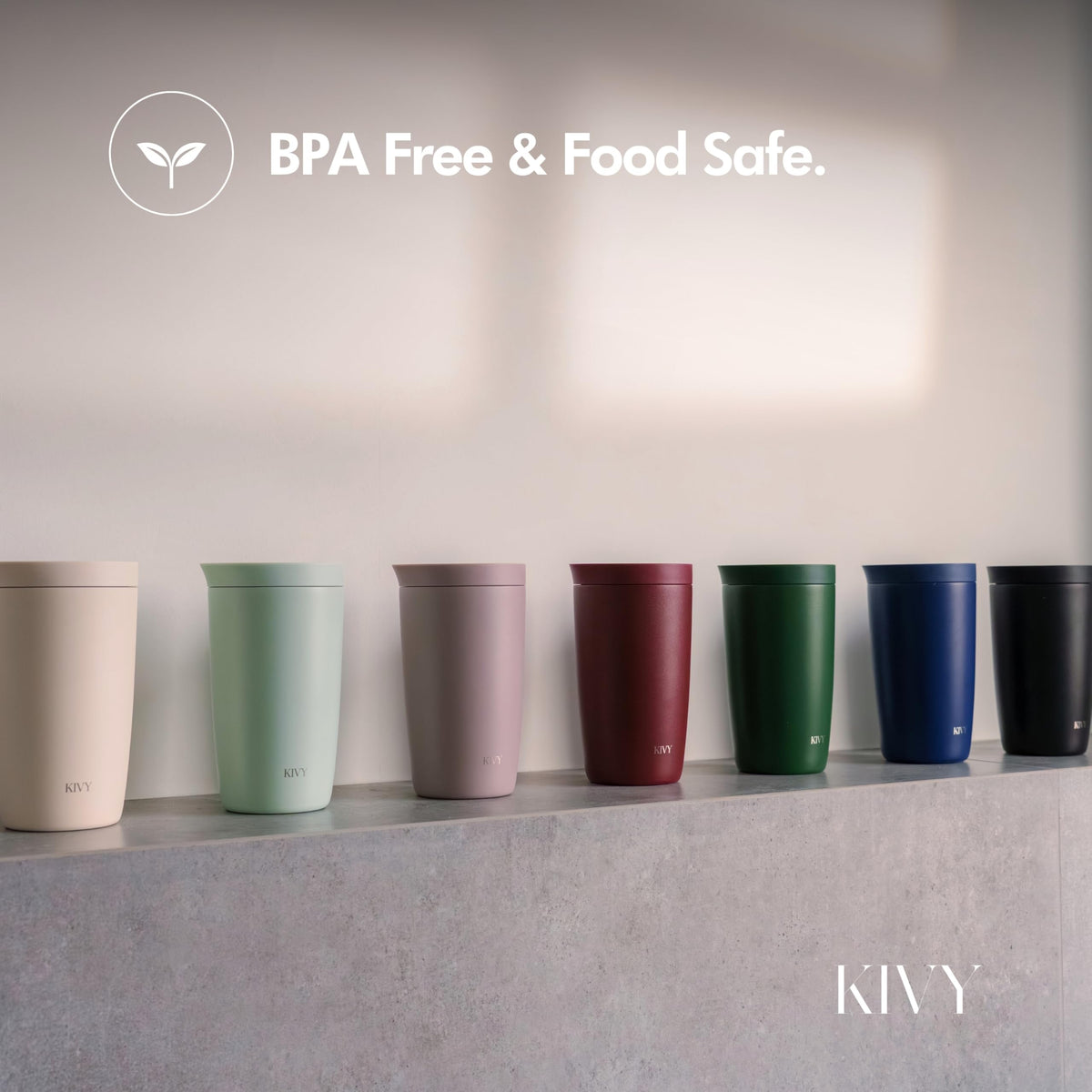 KIVY BPA-free materials support everyday reuse and sustainability.