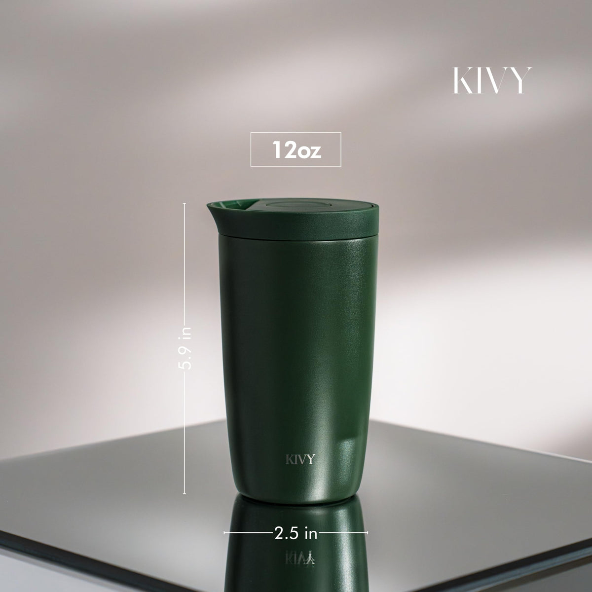 KIVY stainless steel mug is BPA-free for safe, reusable use.