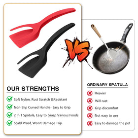 KJG egg spatula head nonstick nylon closeup preserves delicate foods during flipping.