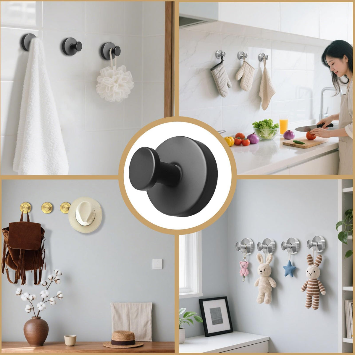 KJMAQI suction hook on shower glass for towel or accessory hanging