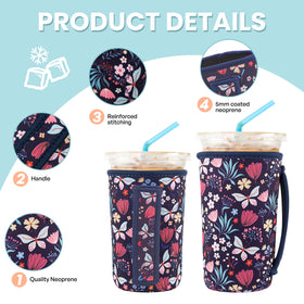 KJQJLY Butterfly Bush three-sizes chart illustrating fit for different cups