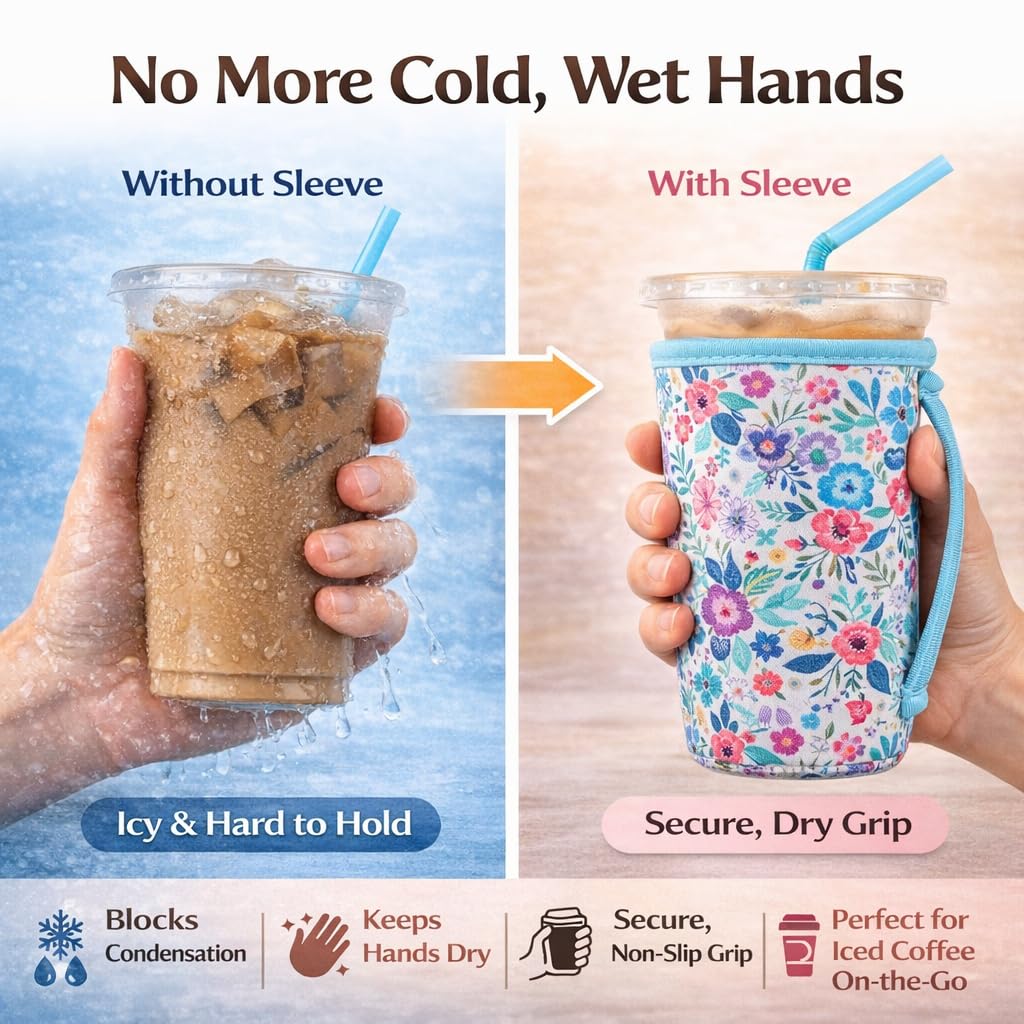KJQJLY 3 Pack sleeves shown for small, medium, and large cups