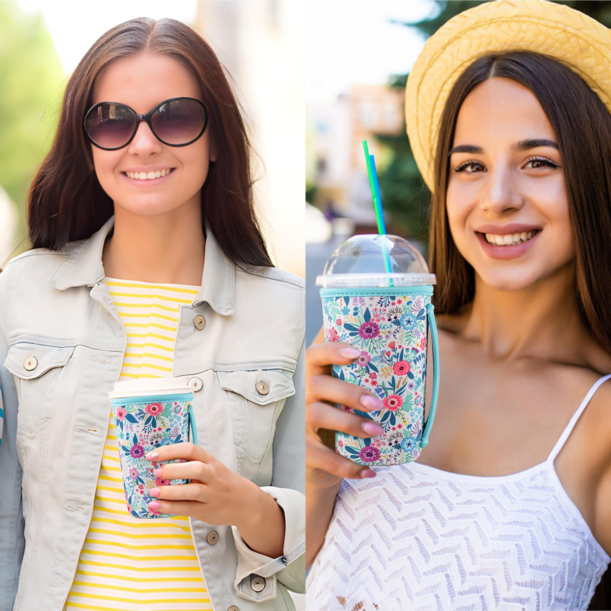 KJQJLY sleeve with handle enhances grip on cold drinks