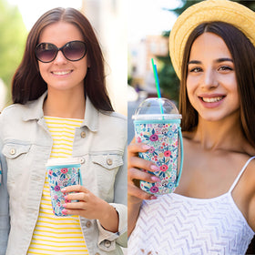 KJQJLY sleeve with handle enhances grip on cold drinks