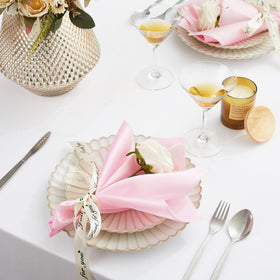 KKJIAF light pink satin napkin edge stitch detail showcases durable seams.