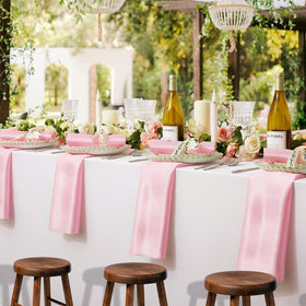 KKJIAF wedding banquet satin napkin with soft drape enhances decor.