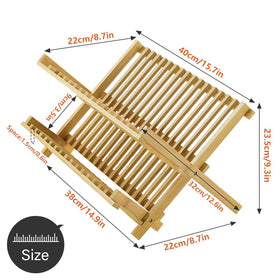 KKTONER bamboo upper tier holds plates for quick air-drying
