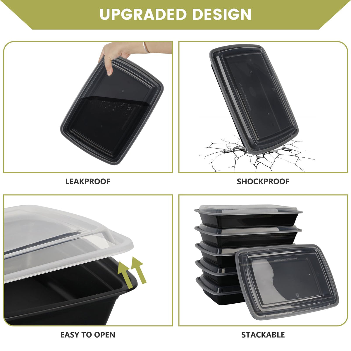 Kkyvvy microwave safe meal prep containers for quick reheating