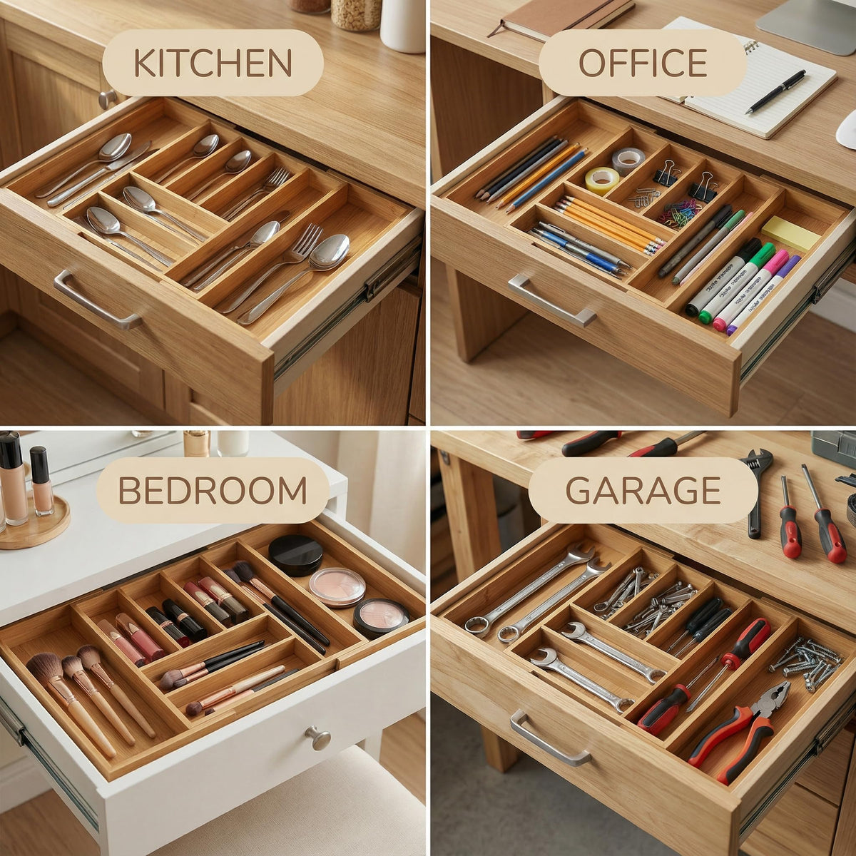 Klabelle gift-ready bamboo organizer ideal for housewarmings