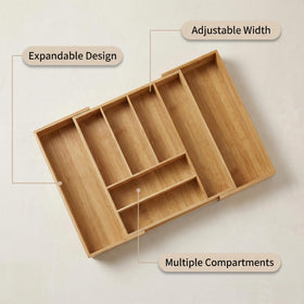 Klabelle bamboo silverware tray natural finish protects cutlery surfaces