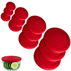Klare Ware red 1-cup lid for round bowls with snug fit and airtight seal.
