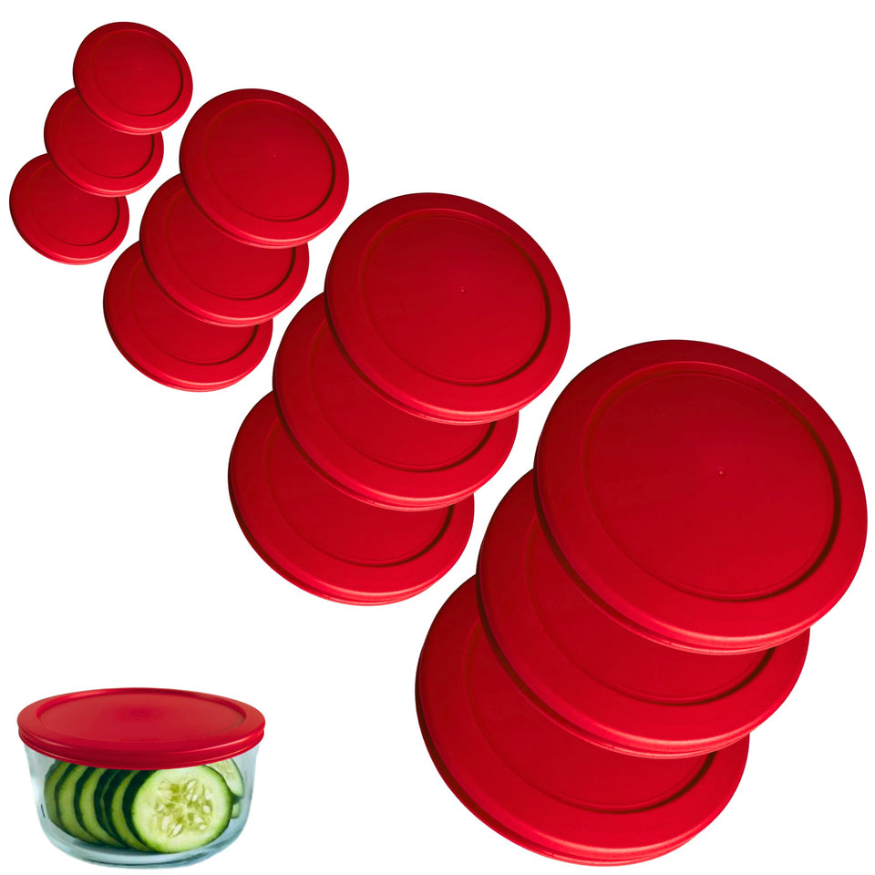 Klare Ware red 1-cup lid for round bowls with snug fit and airtight seal.
