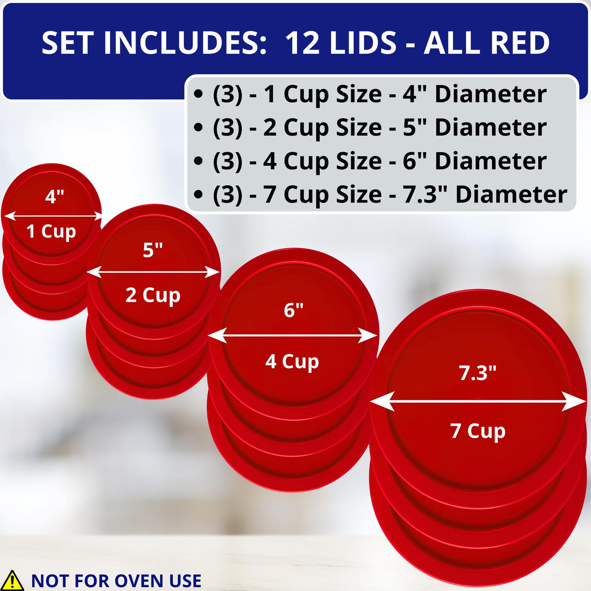 Klare Ware red 2-cup lid for round bowls offering leak-proof storage.