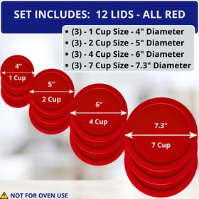 Klare Ware red 2-cup lid for round bowls offering leak-proof storage.