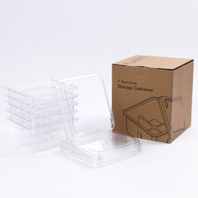 Klaris 2-inch cube storage container with lid keeps craft ice organized in the freezer.