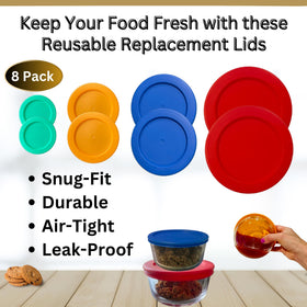 Klare Ware 8-pack lids provide versatile replacements for multiple sizes
