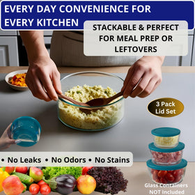 Klare Ware lid seal keeps leftovers secure and prevents spills during fridge transport.