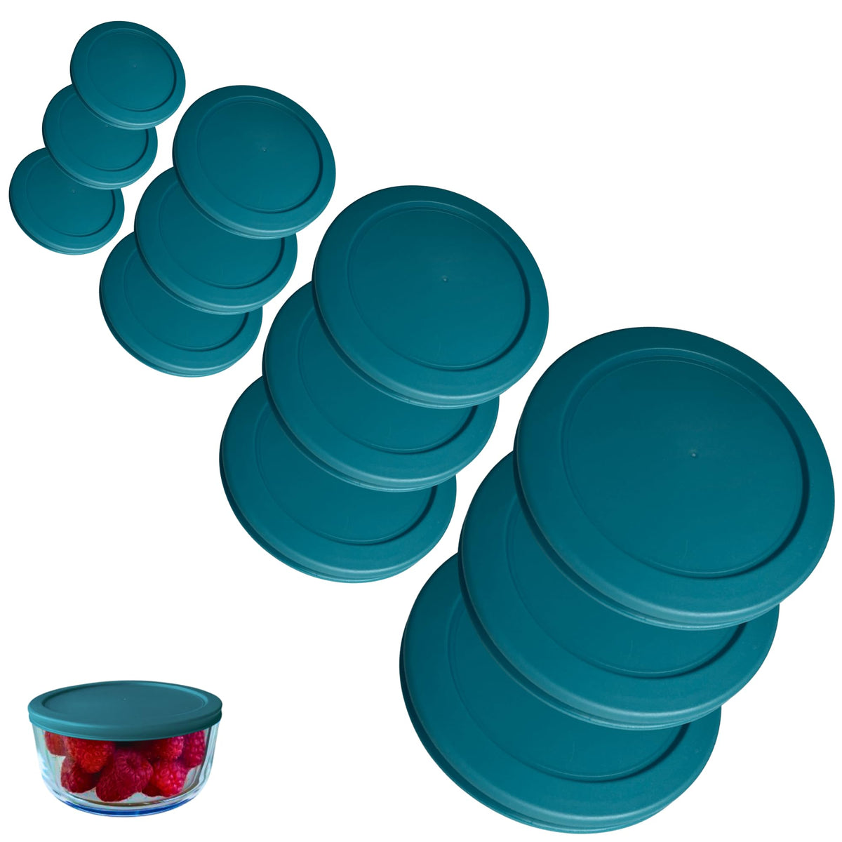 Klare Ware turquoise 1-cup lid seals airtight for fresh leftovers.