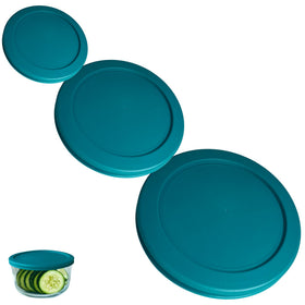 Klare Ware turquoise 1-cup lid fits Pyrex and KlareWare bowls for secure storage.