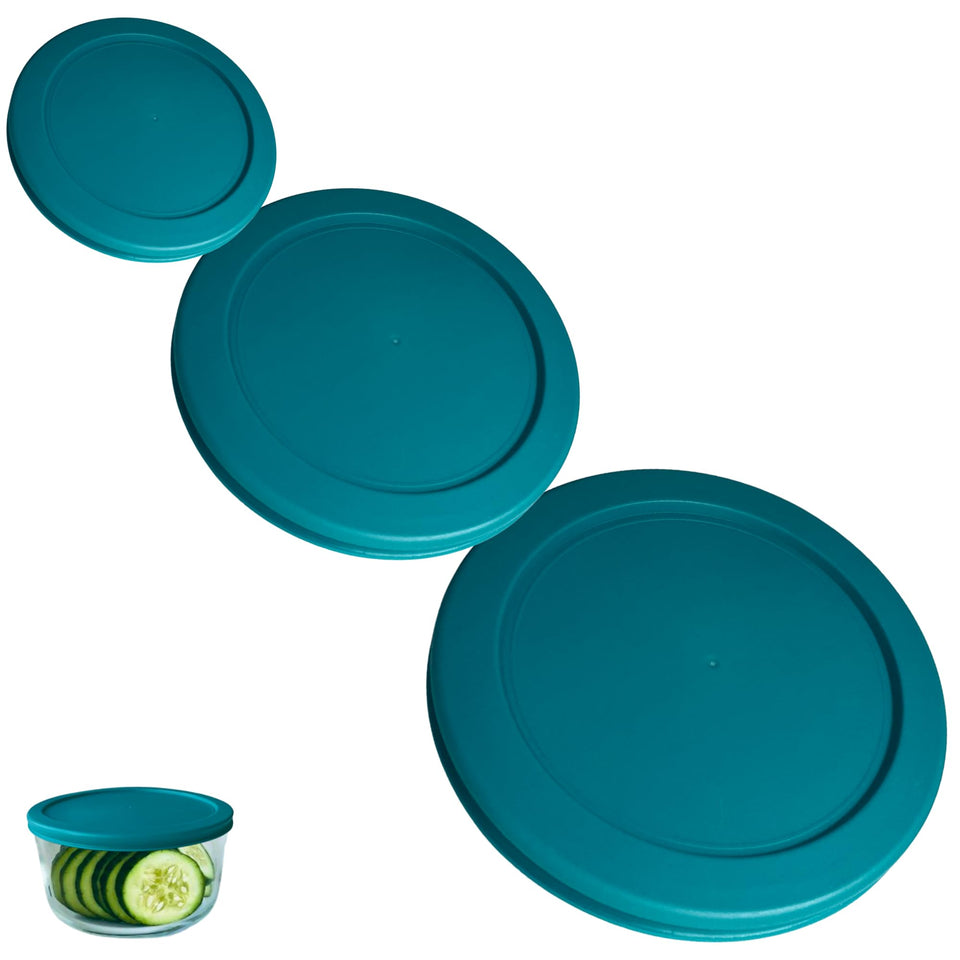 Klare Ware turquoise 1-cup lid fits Pyrex and KlareWare bowls for secure storage.