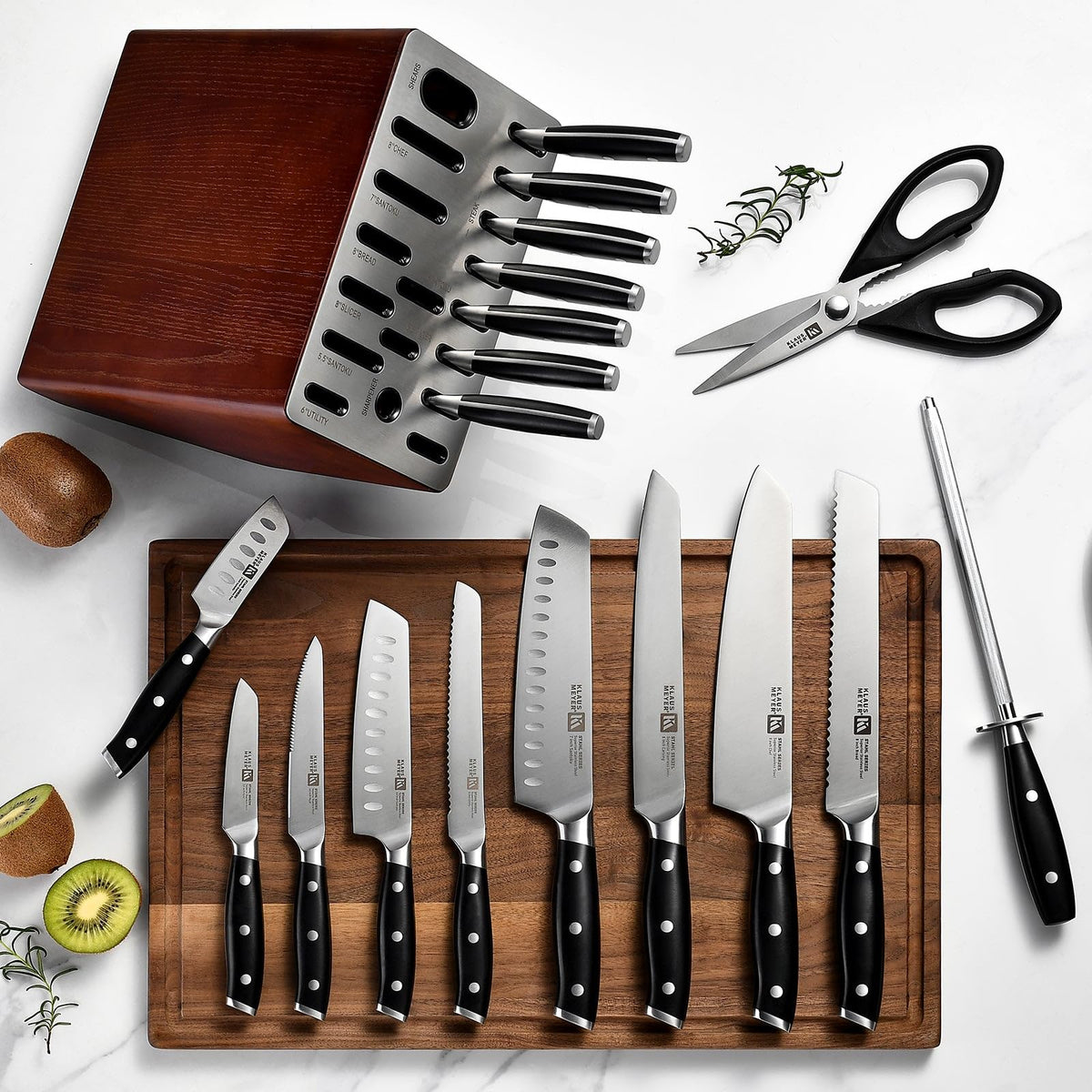 Klaus Meyer 7in santoku knife for versatile chopping