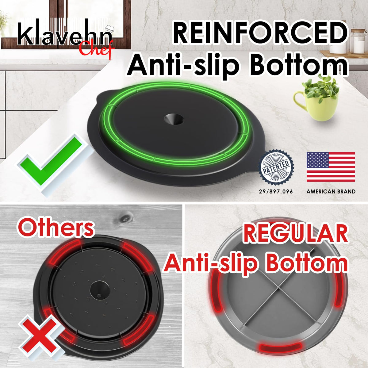 KLAVEHN anti-slip base keeps shredder steady during use