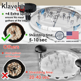 KLAVEHN shredder edge spikes prevent sticking for even shredding