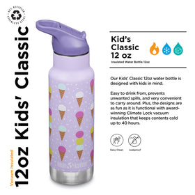 Klean Kanteen kid's bottle with double-wall insulation keeps drinks cold for hours