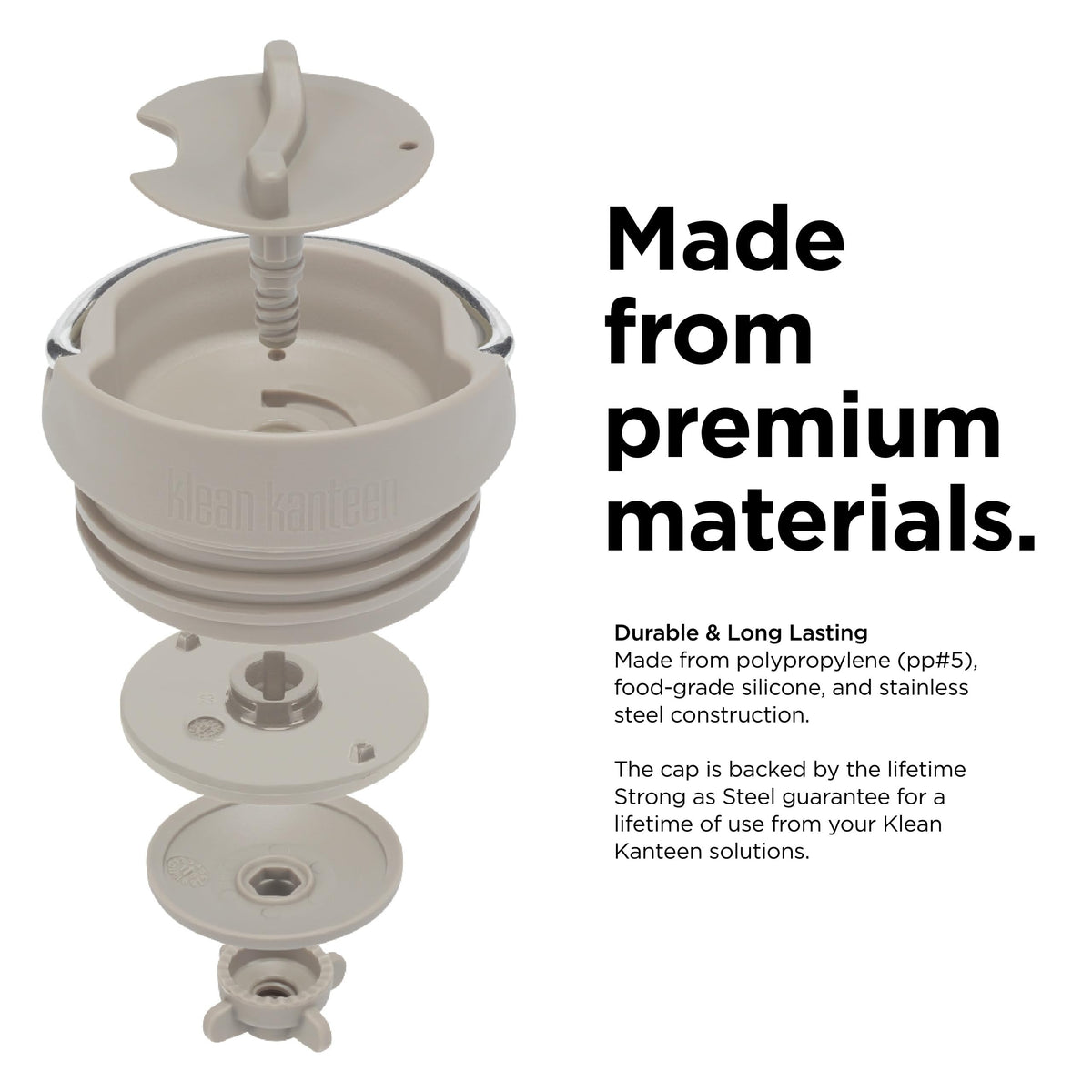Klean Kanteen TKWide Café Cap dishwasher-safe for quick cleaning.