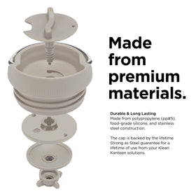 Klean Kanteen TKWide Café Cap dishwasher-safe for quick cleaning.