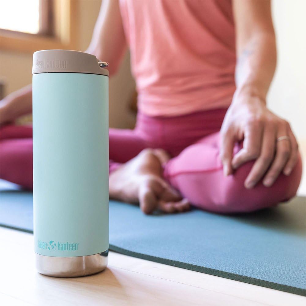 Klean Kanteen TKWide Café Cap side profile, easy-to-carry design.
