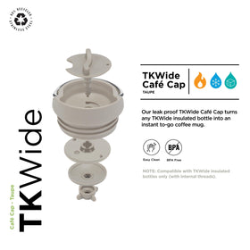 Klean Kanteen TKWide Café Cap swivel loop in use for secure portability.