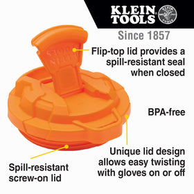 Klein Tools double-wall vacuum insulation keeps drinks cold or hot
