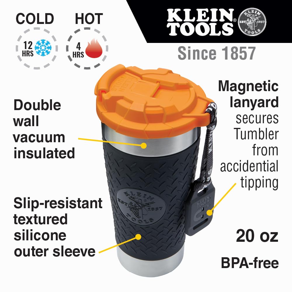 Klein Tools flip-top lid design enabling one-handed use on the job