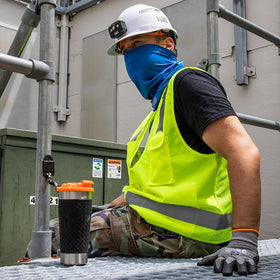 Klein Tools slip-resistant bottom pad stabilizes the tumbler