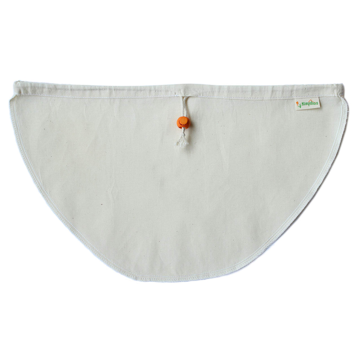 Kleynhuis Greek Yogurt Strainer Pouch opened over a colander for drainage