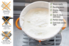 Kleynhuis Patented liner supports colander compatibility up to 10.5 inches