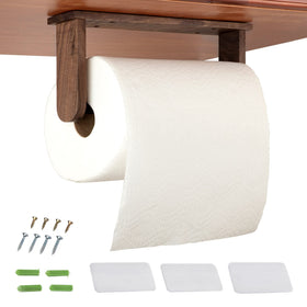 klleyna wood paper towel holder under cabinet in kitchen, sturdy and space-saving