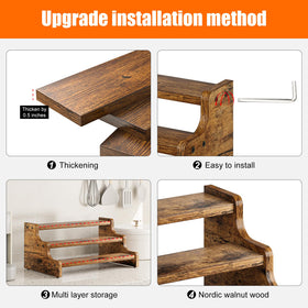 KLM compact 13.8-inch shelf fits neatly on countertops and shelves.