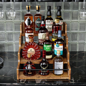 KLM 4-tier display enables easy bottle access and visibility.
