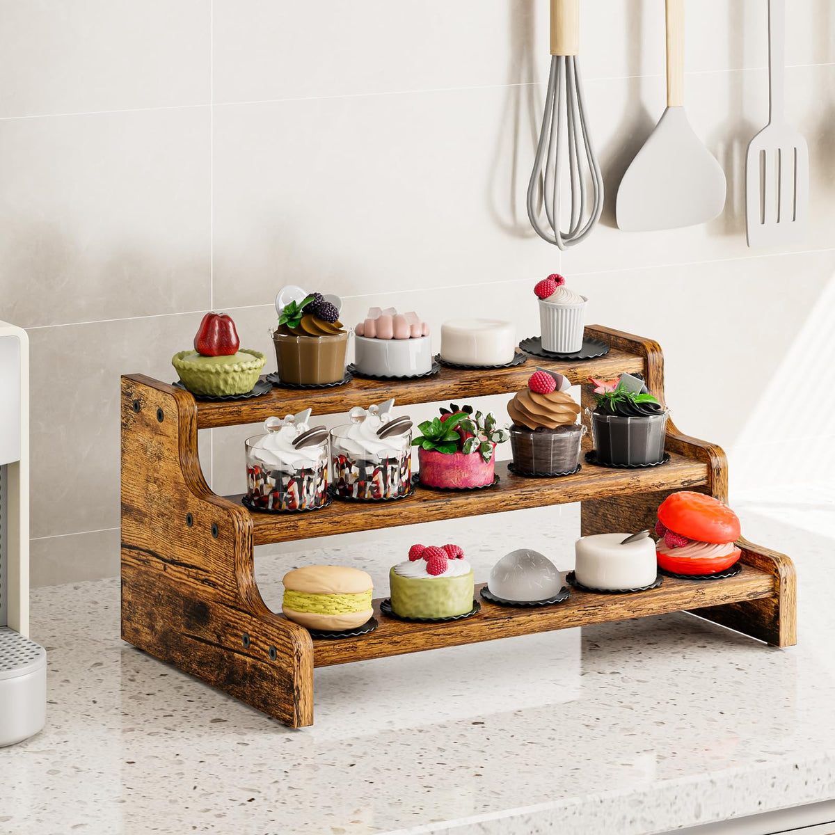 KLM durable wood construction provides long-lasting kitchen storage.