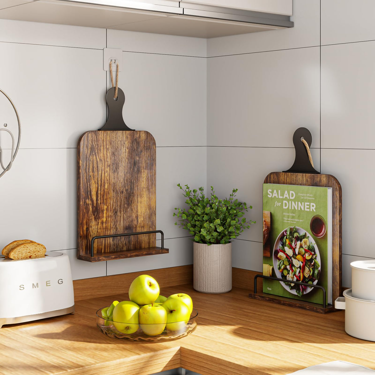 KLM rustic wood finish on wall for stylish kitchen display