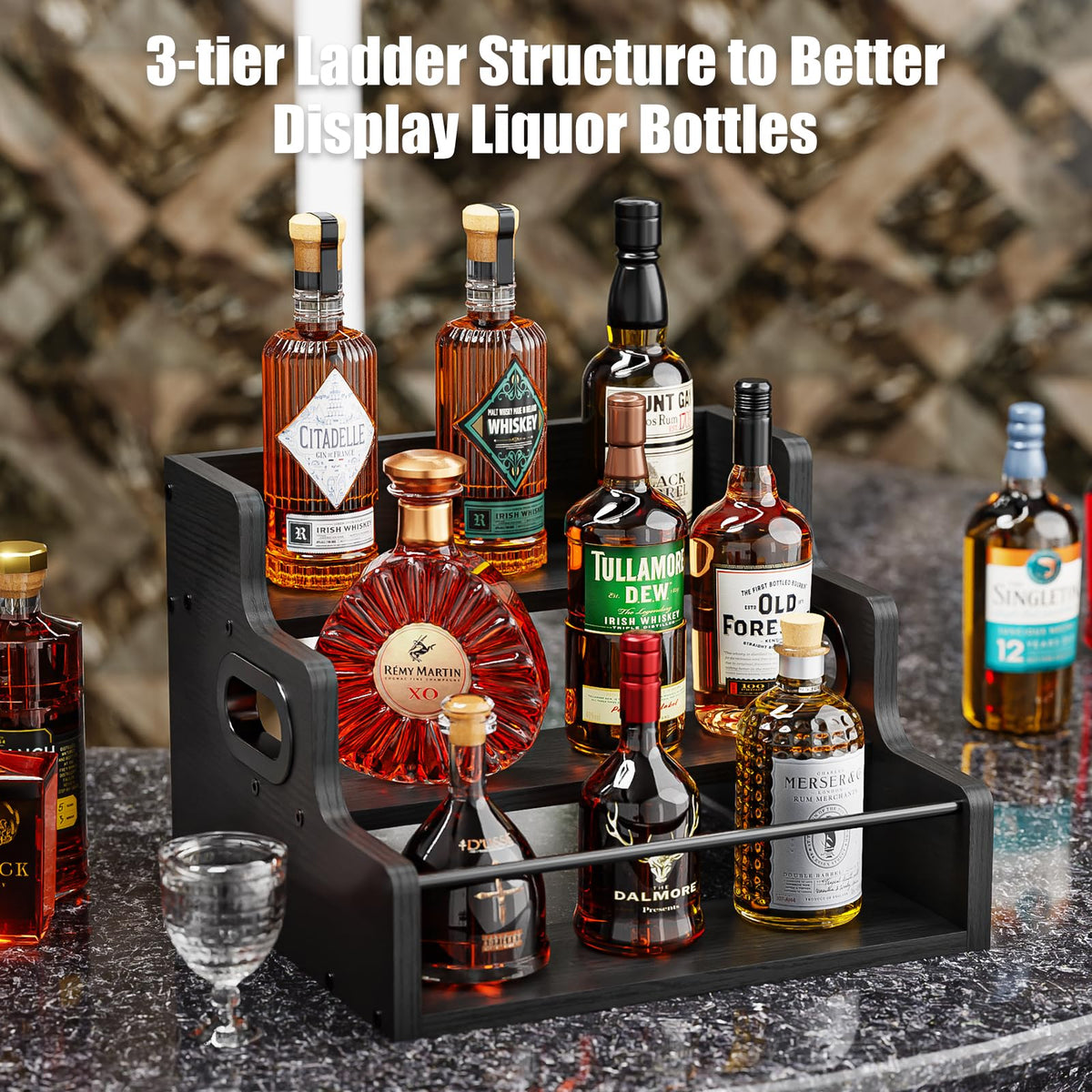 KLM open-design rack provides effortless retrieval from any tier during gatherings.