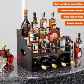 KLM rustic wood grain finish adds warmth to any bar area